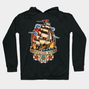 Homeward Bound Traditional Tattoo Sailing Ship Hoodie